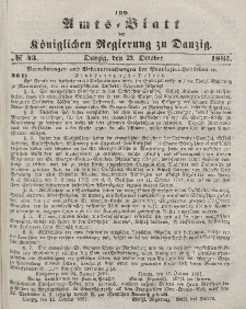 Amts-Blatt der Königlichen Regierung zu Danzig, 23. Oktober 1861, Nr. 43