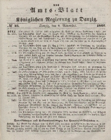Amts-Blatt der Königlichen Regierung zu Danzig, 6. November 1861, Nr. 45