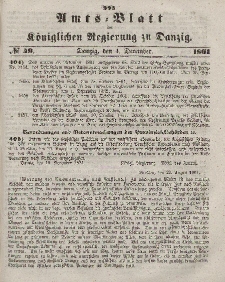 Amts-Blatt der Königlichen Regierung zu Danzig, 4. Dezember 1861, Nr. 49