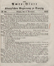Amts-Blatt der Königlichen Regierung zu Danzig, 11. Dezember 1861, Nr. 50