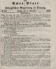 Amts-Blatt der Königlichen Regierung zu Danzig, 25. Dezember 1861, Nr. 52