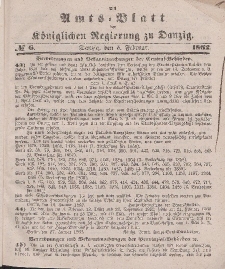 Amts-Blatt der Königlichen Regierung zu Danzig, 5. Februar 1862, Nr. 6