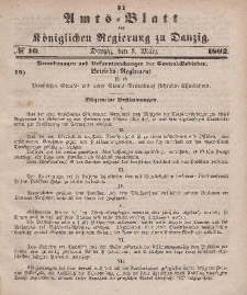Amts-Blatt der Königlichen Regierung zu Danzig, 5. März 1862, Nr. 10
