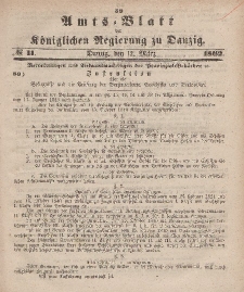 Amts-Blatt der Königlichen Regierung zu Danzig, 12. März 1862, Nr. 11
