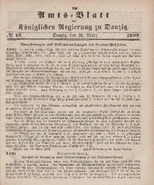Amts-Blatt der Königlichen Regierung zu Danzig, 26. März 1862, Nr. 13
