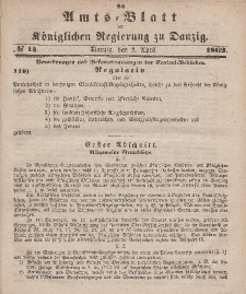 Amts-Blatt der Königlichen Regierung zu Danzig, 2. April 1862, Nr. 14