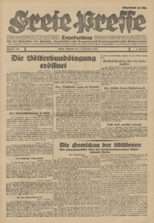 Freie Presse, Nr. 208 Mittwoch 5. September 1928 4. Jahrgang