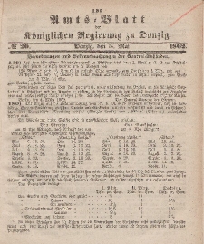 Amts-Blatt der Königlichen Regierung zu Danzig, 14. Mai 1862, Nr. 20