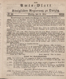 Amts-Blatt der Königlichen Regierung zu Danzig, 21. Mai 1862, Nr. 21