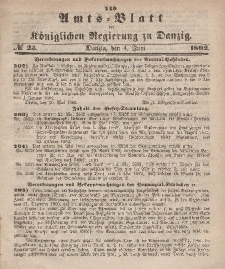 Amts-Blatt der Königlichen Regierung zu Danzig, 4. Juni 1862, Nr. 23