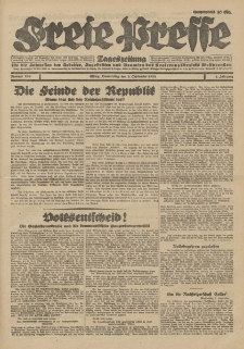 Freie Presse, Nr. 209 Donnerstag 6. September 1928 4. Jahrgang