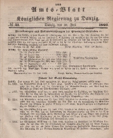 Amts-Blatt der Königlichen Regierung zu Danzig, 30. Juli 1862, Nr. 31
