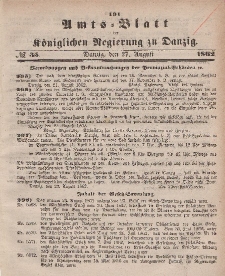Amts-Blatt der Königlichen Regierung zu Danzig, 27. August 1862, Nr. 35