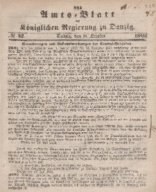 Amts-Blatt der Königlichen Regierung zu Danzig, 15. Oktober 1862, Nr. 42