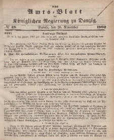 Amts-Blatt der Königlichen Regierung zu Danzig, 26. November 1862, Nr. 48
