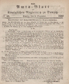 Amts-Blatt der Königlichen Regierung zu Danzig, 3. Dezember 1862, Nr. 49