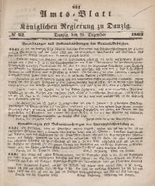 Amts-Blatt der Königlichen Regierung zu Danzig, 24. Dezember 1862, Nr. 52