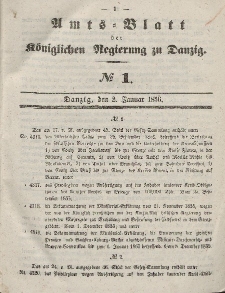 Amts-Blatt der Königlichen Regierung zu Danzig, 2. Januar 1856, Nr. 1