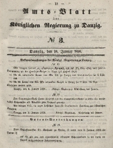 Amts-Blatt der Königlichen Regierung zu Danzig, 16. Januar 1856, Nr. 3