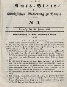 Amts-Blatt der Königlichen Regierung zu Danzig, 30. Januar 1856, Nr. 5