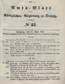 Amts-Blatt der Königlichen Regierung zu Danzig, 21. Mai 1856, Nr. 21