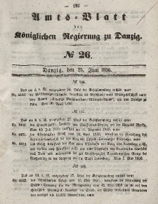Amts-Blatt der Königlichen Regierung zu Danzig, 25. Juni 1856, Nr. 26