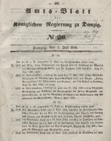 Amts-Blatt der Königlichen Regierung zu Danzig, 2. Juli 1856, Nr. 27