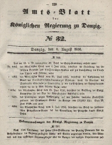 Amts-Blatt der Königlichen Regierung zu Danzig, 6. August 1856, Nr. 32