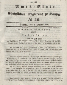 Amts-Blatt der Königlichen Regierung zu Danzig, 1. Oktober 1856, Nr. 40