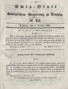 Amts-Blatt der Königlichen Regierung zu Danzig, 8. Oktober 1856, Nr. 41