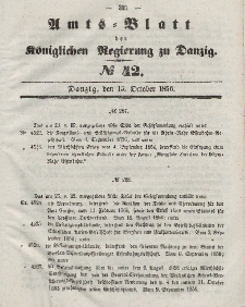 Amts-Blatt der Königlichen Regierung zu Danzig, 15. Oktober 1856, Nr. 42