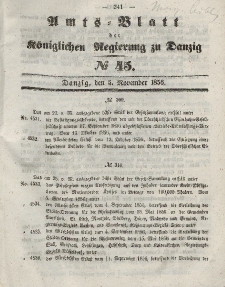 Amts-Blatt der Königlichen Regierung zu Danzig, 5. November 1856, Nr. 45