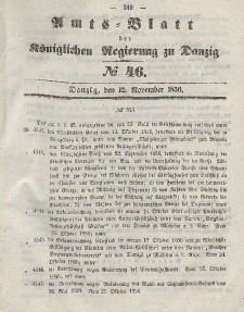 Amts-Blatt der Königlichen Regierung zu Danzig, 12. November 1856, Nr. 46