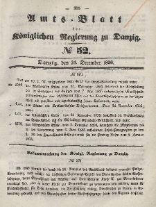 Amts-Blatt der Königlichen Regierung zu Danzig, 24. Dezember 1856, Nr. 52