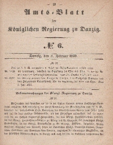 Amts-Blatt der Königlichen Regierung zu Danzig, 8. Februar 1860, Nr. 6