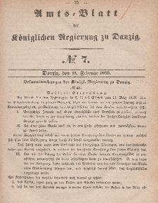 Amts-Blatt der Königlichen Regierung zu Danzig, 15. Februar 1860, Nr. 7