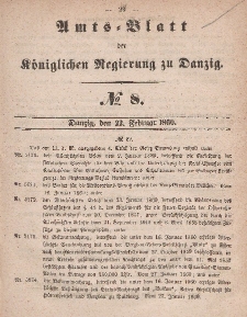 Amts-Blatt der Königlichen Regierung zu Danzig, 22. Februar 1860, Nr. 8