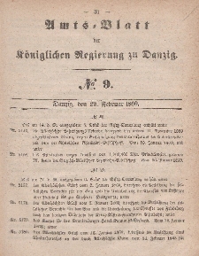 Amts-Blatt der Königlichen Regierung zu Danzig, 29. Februar 1860, Nr. 9
