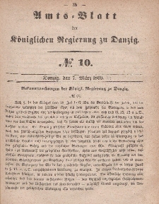 Amts-Blatt der Königlichen Regierung zu Danzig, 7. März 1860, Nr. 10