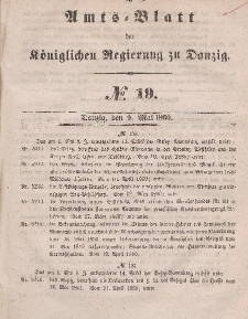 Amts-Blatt der Königlichen Regierung zu Danzig, 9. Mai 1860, Nr. 19