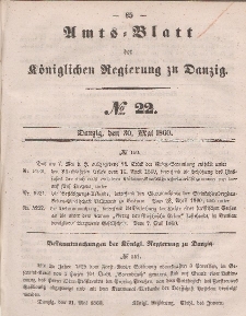 Amts-Blatt der Königlichen Regierung zu Danzig, 30. Mai 1860, Nr. 22