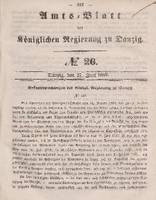 Amts-Blatt der Königlichen Regierung zu Danzig, 27. Juni 1860, Nr. 26