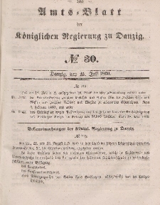 Amts-Blatt der Königlichen Regierung zu Danzig, 25. Juli 1860, Nr. 30