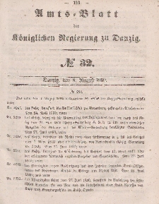 Amts-Blatt der Königlichen Regierung zu Danzig, 8. August 1860, Nr. 32