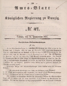 Amts-Blatt der Königlichen Regierung zu Danzig, 12. September 1860, Nr. 37