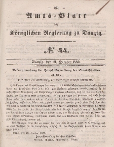 Amts-Blatt der Königlichen Regierung zu Danzig, 31. Oktober 1860, Nr. 44