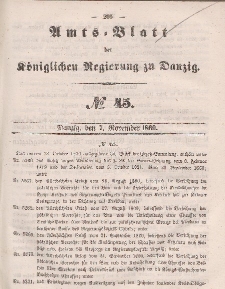 Amts-Blatt der Königlichen Regierung zu Danzig, 7. November 1860, Nr. 45