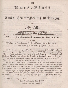 Amts-Blatt der Königlichen Regierung zu Danzig, 12. Dezember 1860, Nr. 50