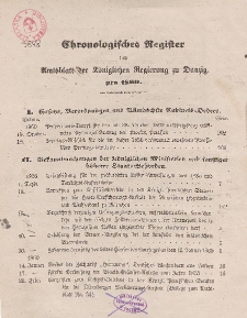 Amts-Blatt der Königlichen Regierung zu Danzig. Jahrgang 1860 (Chronologisches Register)