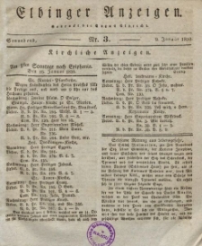 Elbinger Anzeigen, Nr. 3. Sonnabend, 9. Januar 1830